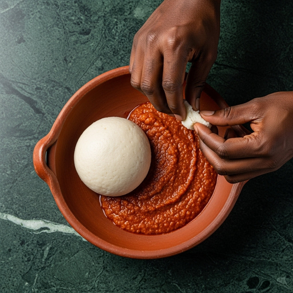 Préparation du foufou de manioc